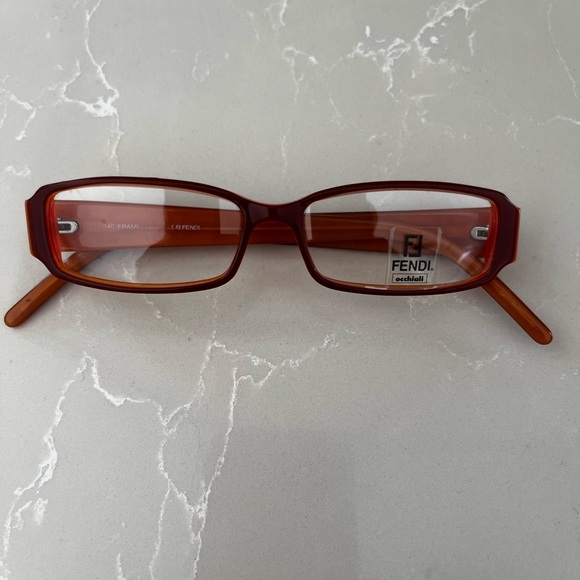 Fendi 100% authentic Italian prescription glasses Brn-orange Excellent condition - Picture 2 of 9